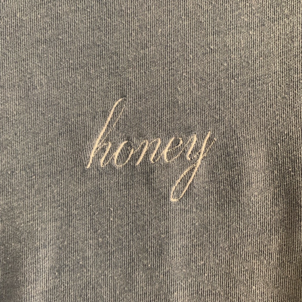Blue Embroidered Honey Brandy Melville Tee - Picture 2 of 3